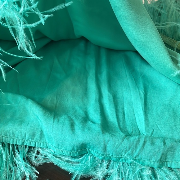Strut & Bolt Ruffle Your Feather Halter Dress Turquoise Size Medium NWT - Picture 10 of 15
